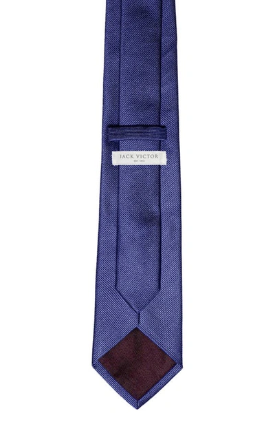 Shop Jack Victor Bowman Solid Silk Blend Tie In Denim