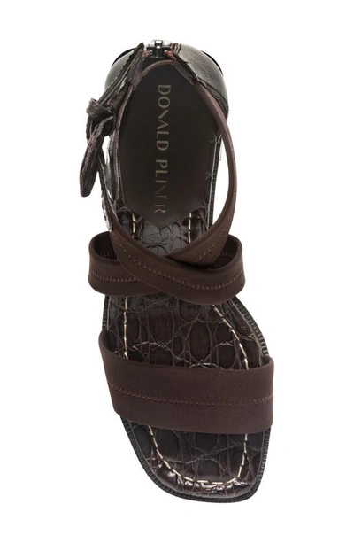 Shop Donald Pliner Helen Strappy Sandal In Dark Brown