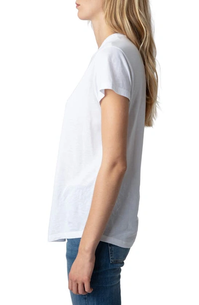 Shop Zadig & Voltaire Woop Cotton Blend Graphic T-shirt In Blanc