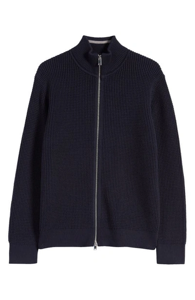 Shop Theory Gary Front Zip Cardigan In Baltic/ Force Grey