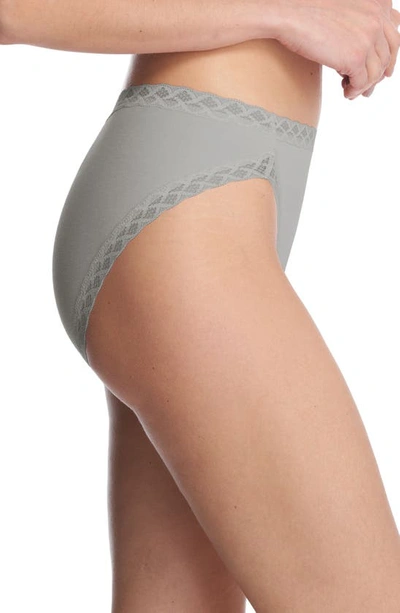 Shop Natori Bliss Cotton French Cut Briefs In Stormy