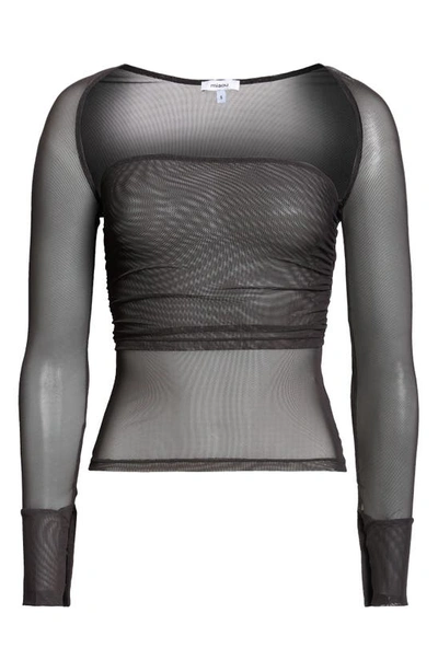 Miaou Iris Top Jet Black In Black