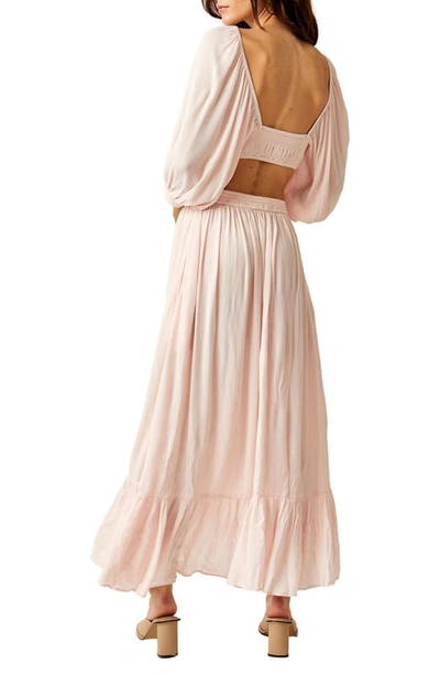 Shop Free People Cross My Heart Cutout Maxi Dress In Rosewater