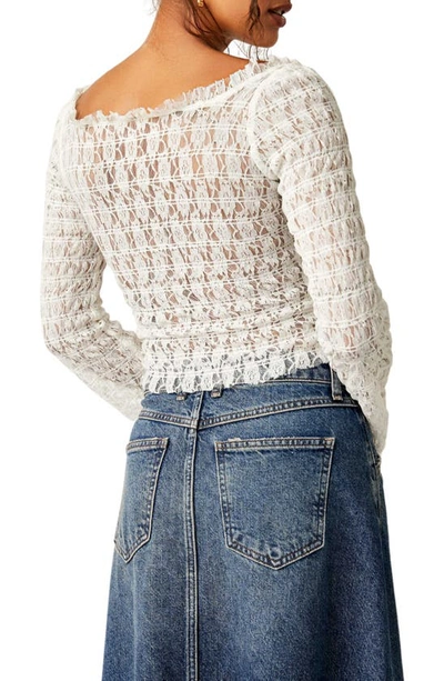 Shop Free People Madison Smocked Lace Top In White