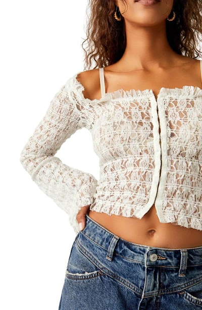 Shop Free People Madison Smocked Lace Top In White