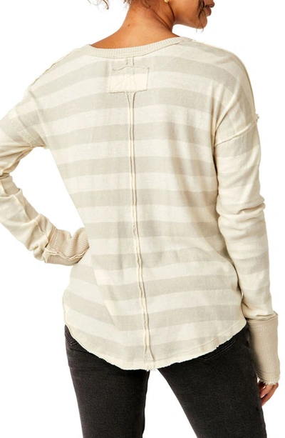 Shop Free People Sail Away Stripe Long Sleeve T-shirt In Natural Combo