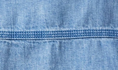 Free People Women's Jude Denim Split Neck Blouse In Vintage Indigo