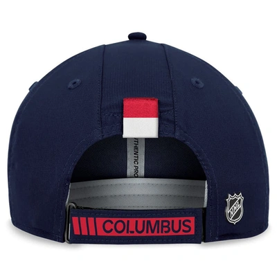 Shop Fanatics Branded  Navy Columbus Blue Jackets Authentic Pro Rink Adjustable Hat