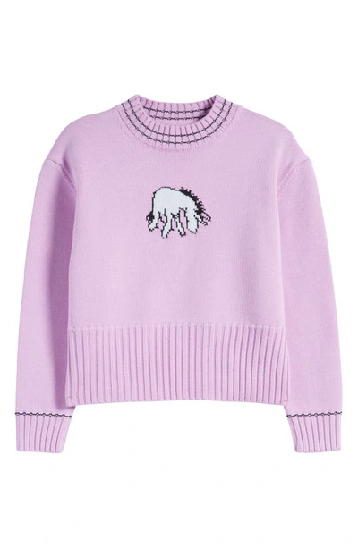 Shop Connor Mcknight X Disney Eeyore Intarsia Merino Wool Sweater In Lavender
