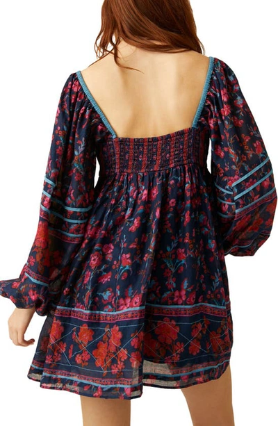 Shop Free People Endless Afternoon Print Long Sleeve Minidress In Midnight Combo