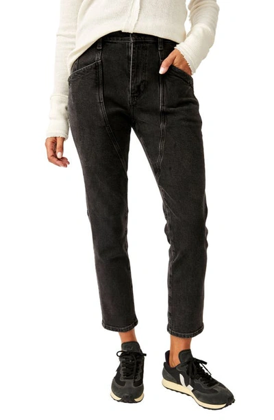 Shop Free People Beacon Crop Skinny Jeans In Black Quartz