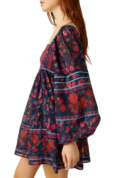 Shop Free People Endless Afternoon Print Long Sleeve Minidress In Midnight Combo