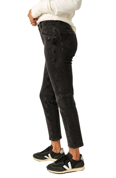 Shop Free People Beacon Crop Skinny Jeans In Black Quartz