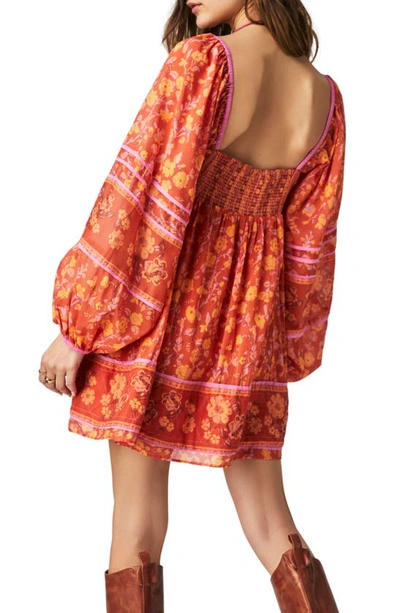 Shop Free People Endless Afternoon Print Long Sleeve Minidress In Chili Combo