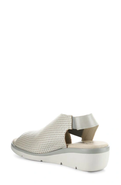 Fly London Nisi Platform Wedge Sandal In Silver Borgogna