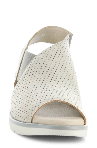 Fly London Nisi Platform Wedge Sandal In Silver Borgogna
