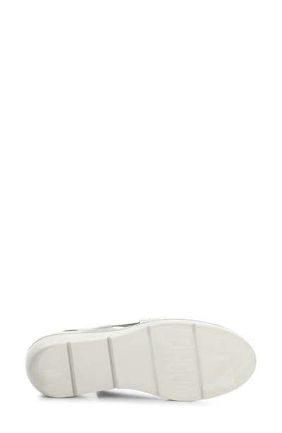 Fly London Nisi Platform Wedge Sandal In Silver Borgogna