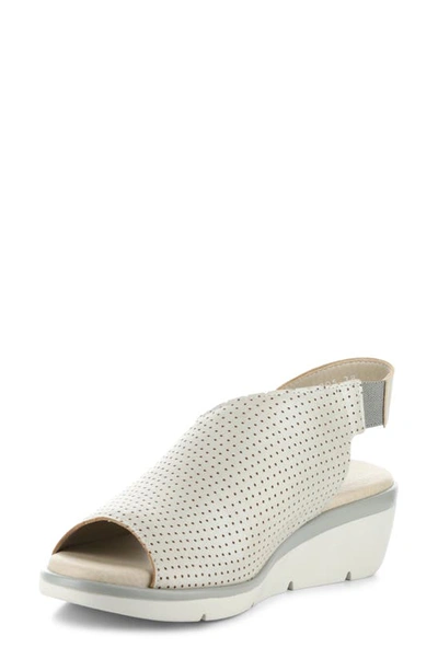 Fly London Nisi Platform Wedge Sandal In Silver Borgogna