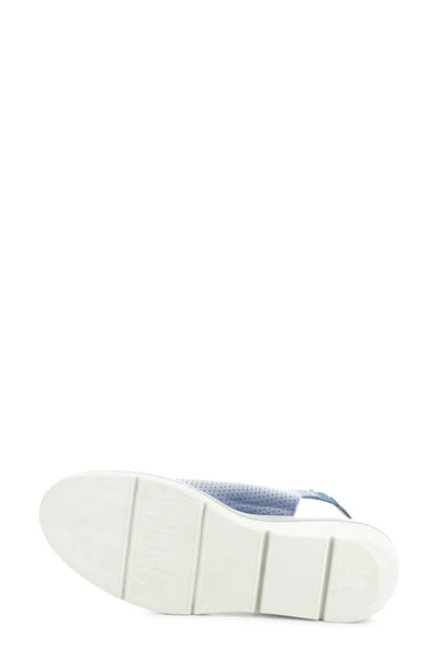 Fly London Nisi Platform Wedge Sandal In Blue Mousse