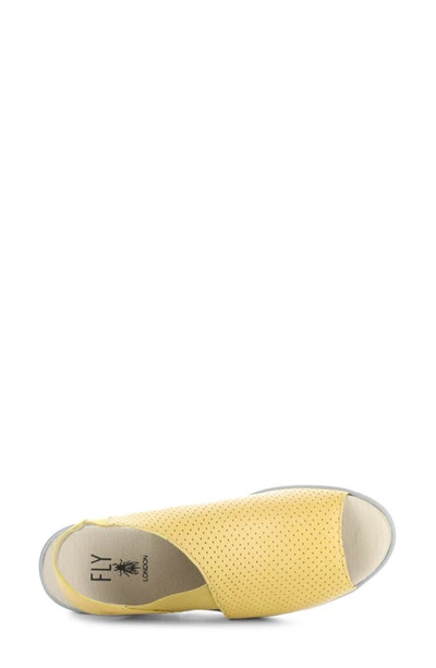 Fly London Nisi Platform Wedge Sandal In Bumblebee Mousse