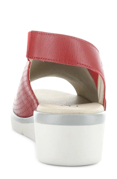 Fly London Nisi Platform Wedge Sandal In Lipstick Red Mou