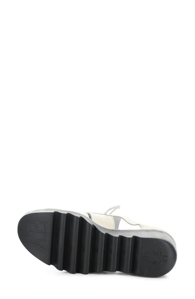 Fly London Bogi Platform Wedge Oxford In Off White Mousse