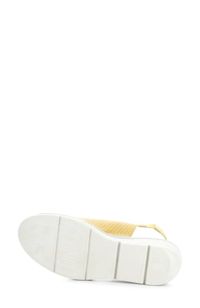Fly London Nisi Platform Wedge Sandal In Bumblebee Mousse