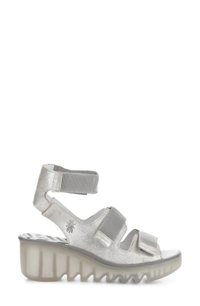 Fly London Bech Platform Wedge Sandal In Pearl Cool