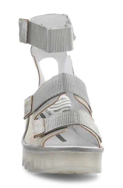Fly London Bech Platform Wedge Sandal In Pearl Cool