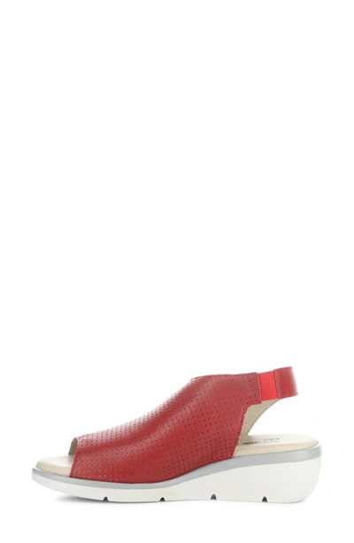 Fly London Nisi Platform Wedge Sandal In Lipstick Red Mou