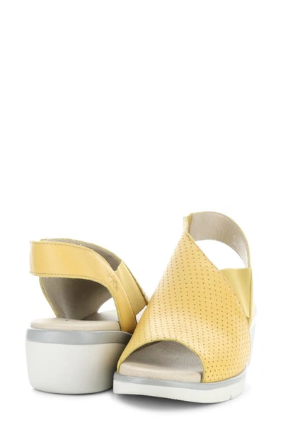 Fly London Nisi Platform Wedge Sandal In Bumblebee Mousse