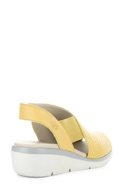 Fly London Nisi Platform Wedge Sandal In Bumblebee Mousse