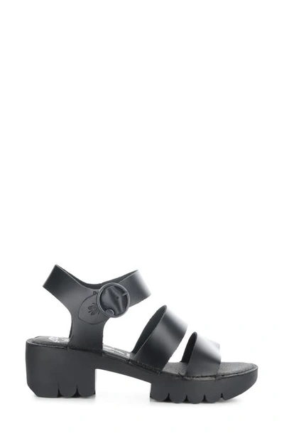 Fly London Egly Piatform Sandal In Black Bridle