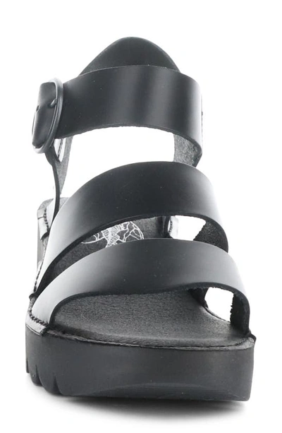 Fly London Egly Piatform Sandal In Black Bridle