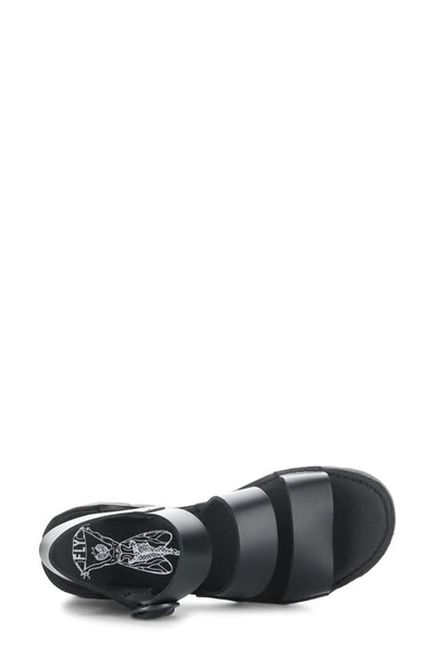 Fly London Egly Piatform Sandal In Black Bridle