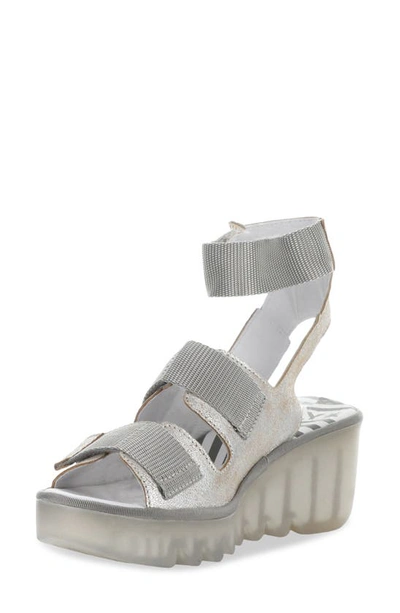 Fly London Bech Platform Wedge Sandal In Pearl Cool