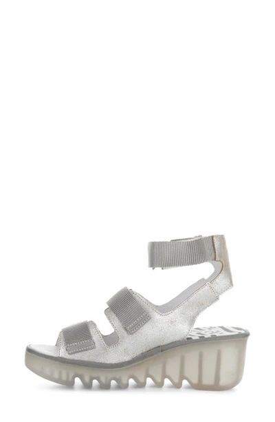 Fly London Bech Platform Wedge Sandal In Pearl Cool