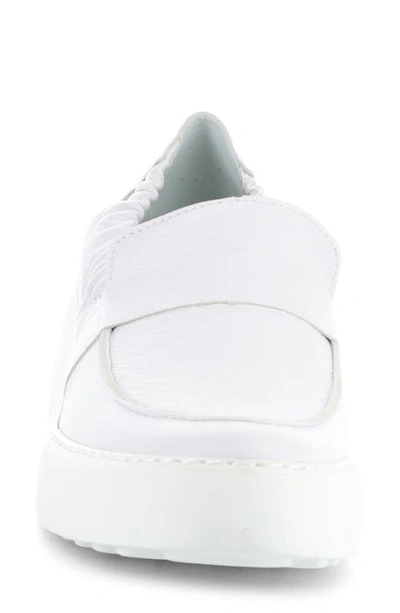 Fly London Duli Platform Wedge Loafer In White Mousse