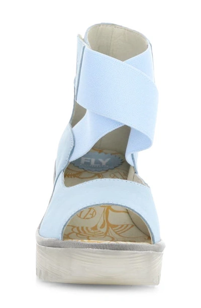 Fly London Yefi Platform Wedge Sandal In Sky Blue Cupido