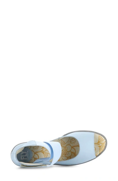 Fly London Yefi Platform Wedge Sandal In Sky Blue Cupido
