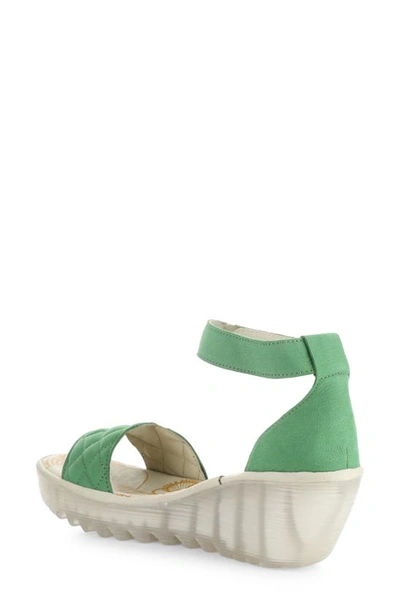 Fly London Yaru Platform Wedge Sandal In Lime Green Cupid