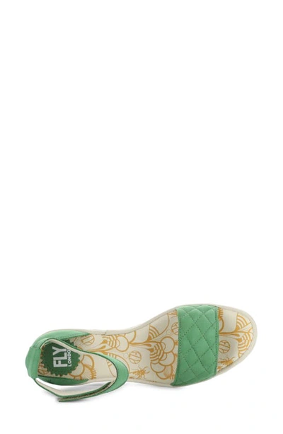 Fly London Yaru Platform Wedge Sandal In Lime Green Cupid
