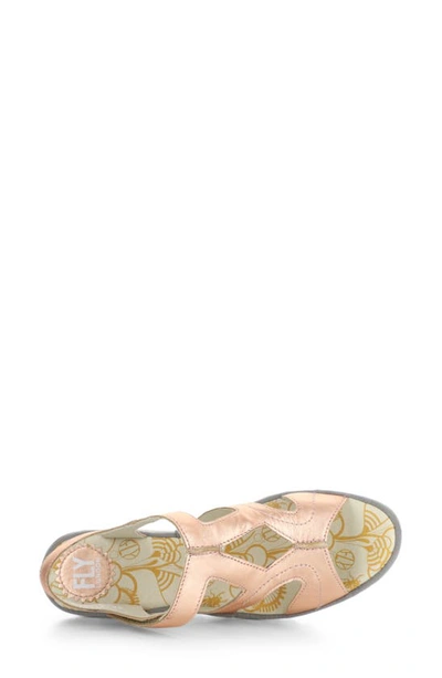 Shop Fly London Yotu Platform Wedge Sandal In Blush Gold Idra