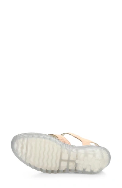 Fly London Yotu Platform Wedge Sandal In Blush Gold Idra