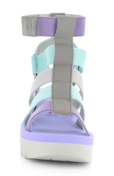 Fly London Yufi Platform Wedge Sandal In Grey/ Multi Cupid