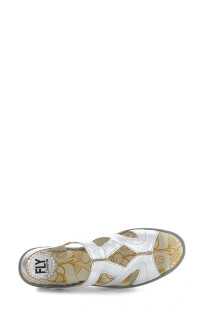 Fly London Yotu Platform Wedge Sandal In Silver Idra