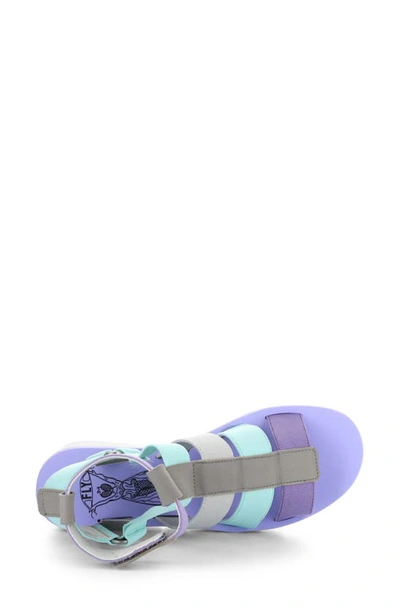 Fly London Yufi Platform Wedge Sandal In Grey/ Multi Cupid