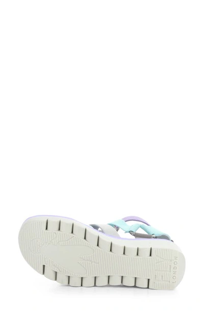 Fly London Yufi Platform Wedge Sandal In Grey/ Multi Cupid