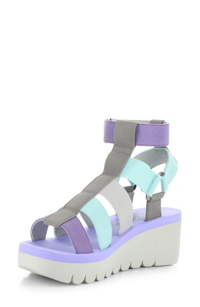 Fly London Yufi Platform Wedge Sandal In Grey/ Multi Cupid