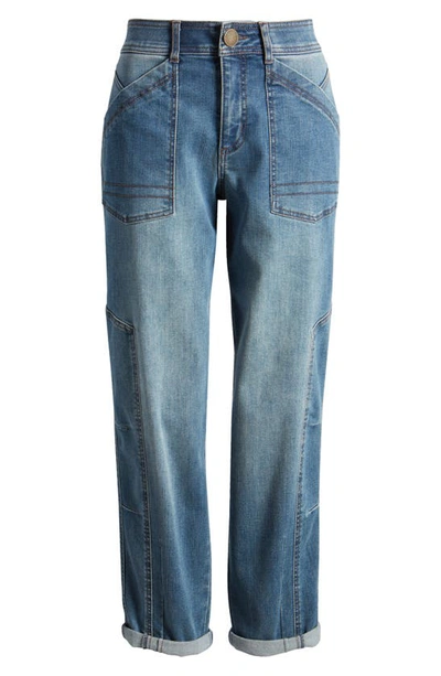 Shop Wit & Wisdom 'ab'solution Paneled High Waist Ankle Straight Leg Jeans In Blue